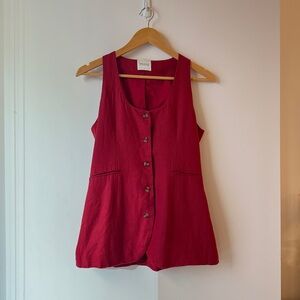 Posse Ruben Square Neck Linen Vest